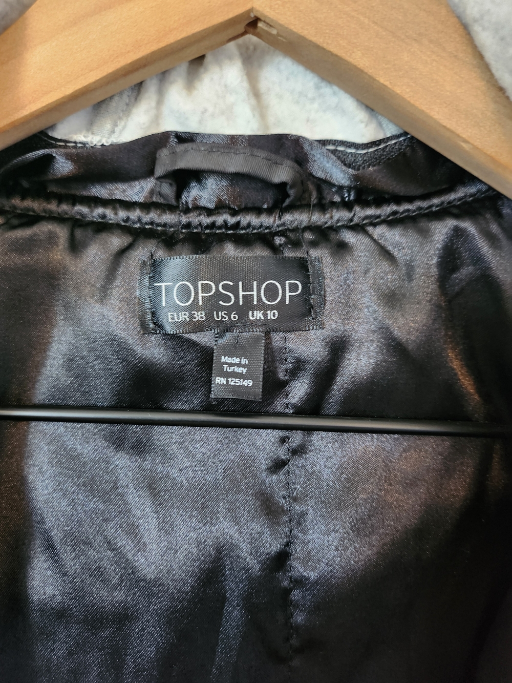 TOPSHOP Black Satin Women's Top